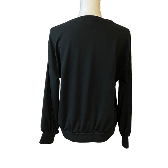 Vince Camuto Black Game Day Soft Sweatshirt Long Sleeve White Football Logo. M - Picture 2 of 9
